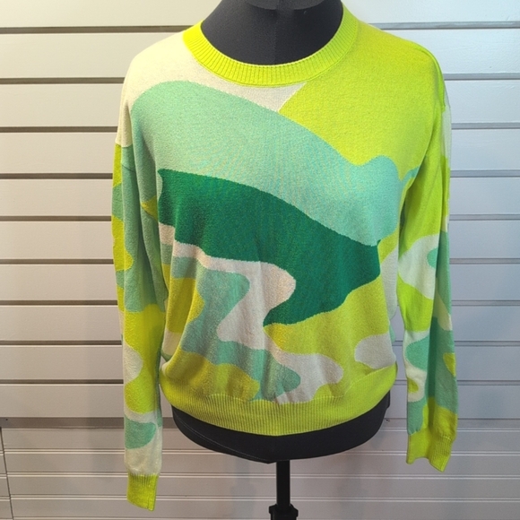 Future Collective x Alani Noelle abstract crew neck sweater green size Medium - Picture 2 of 7